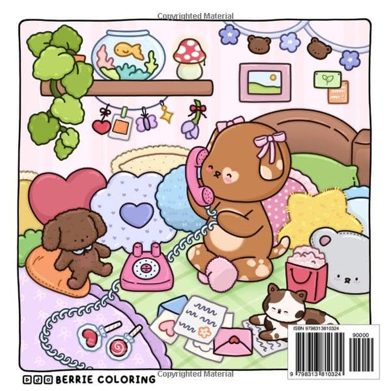 Berrie Coloring Volume 3: Cute and Cozy Coloring Book for Adults & Kids Featuring Easy to Color Animal Illustrations and Adorable Scenes
