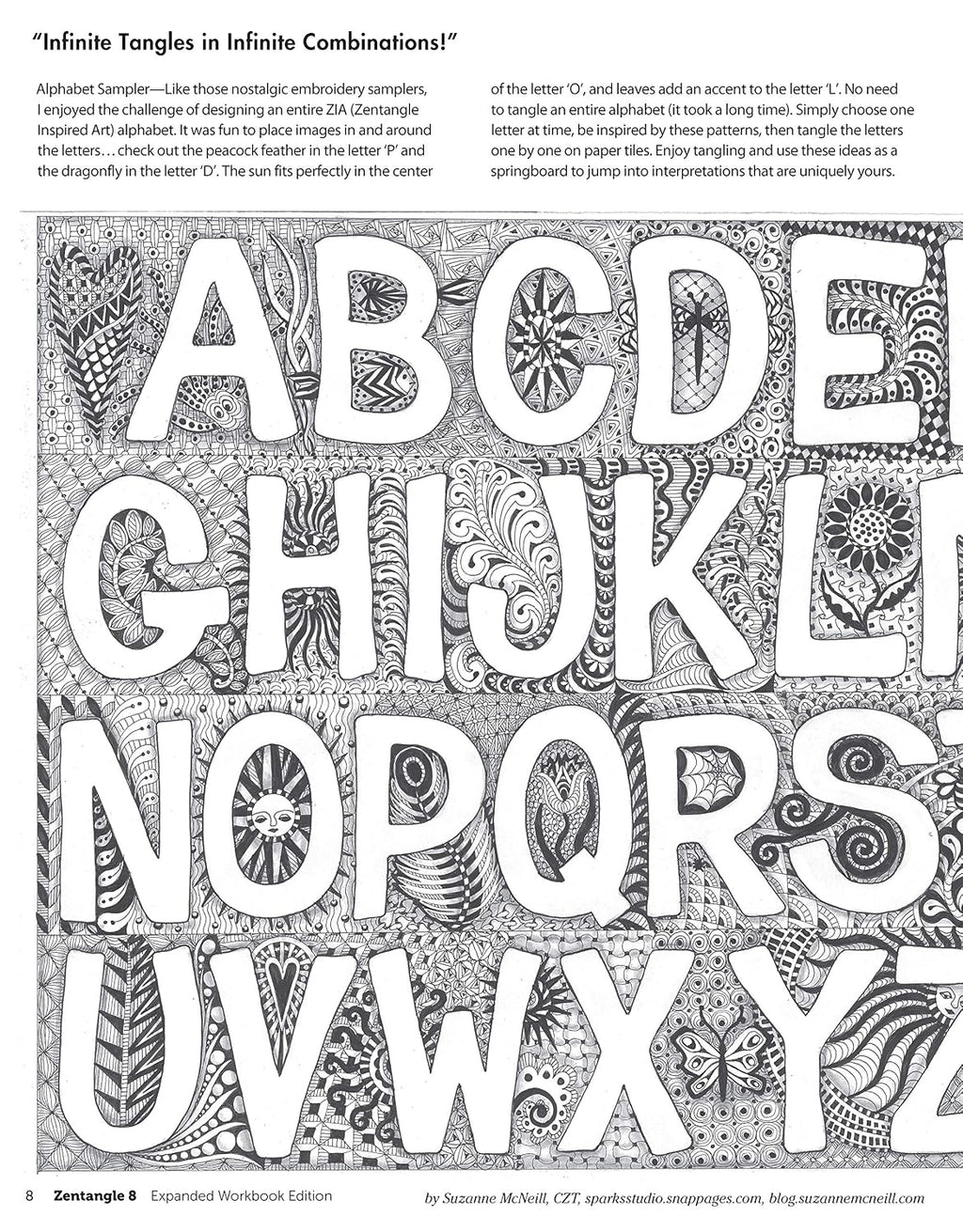 Zentangle 8, Expanded Workbook Edition: Monograms, Alphabets, and 40 All-New Tangles (Design Originals) How to Embellish Letters, Monograms, Cards, Stationery, Gifts, and More with Beautiful Designs