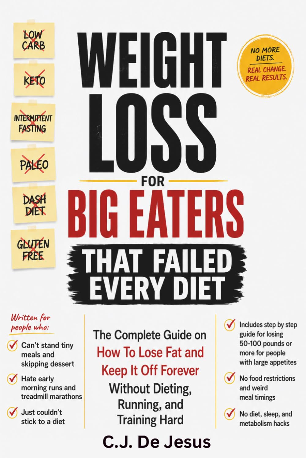 Weight Loss For Big Eaters That Failed Every Diet: The Complete Guide on How to Lose Fat and Keep it off Without Dieting, Running, and Training Hard