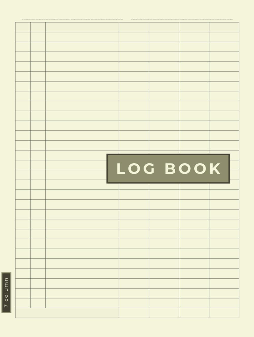 Customizable Log Book 7 Column: Multipurpose Record Keeper for Small Businesses