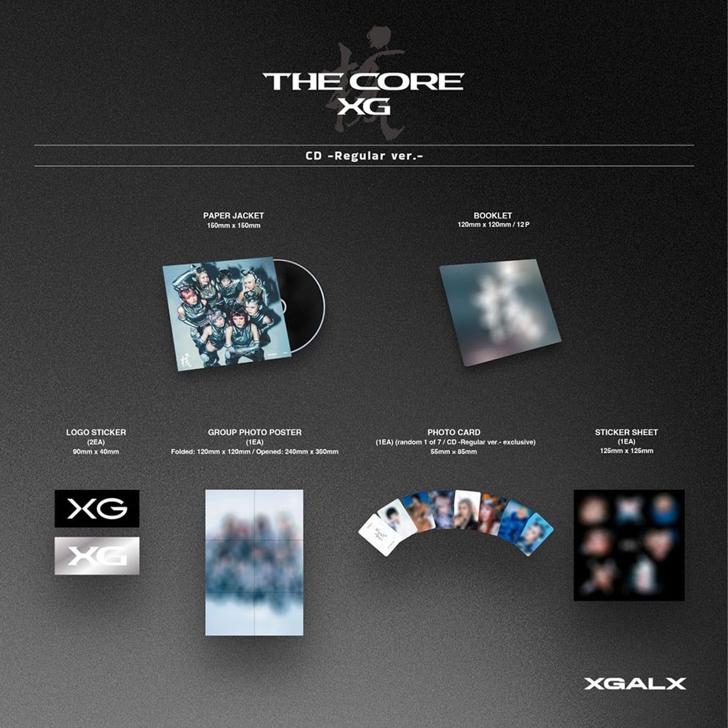 [THE CORE - 核] 1st Full Album (Regular Ver.) Paper Jacket + Booklet + Logo Sticker + Group Photo Poster + 4 Extra Photocards Official K-POP Sealed Album