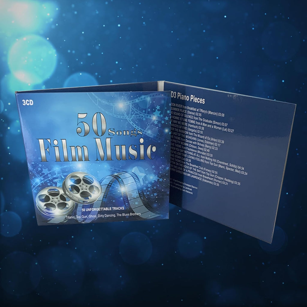 3CD 50 Songs Film Music, Orchestral Works, Jazz Guitar, piano Pieces, Titanic, La Vita è Bella, Moulin Rouge