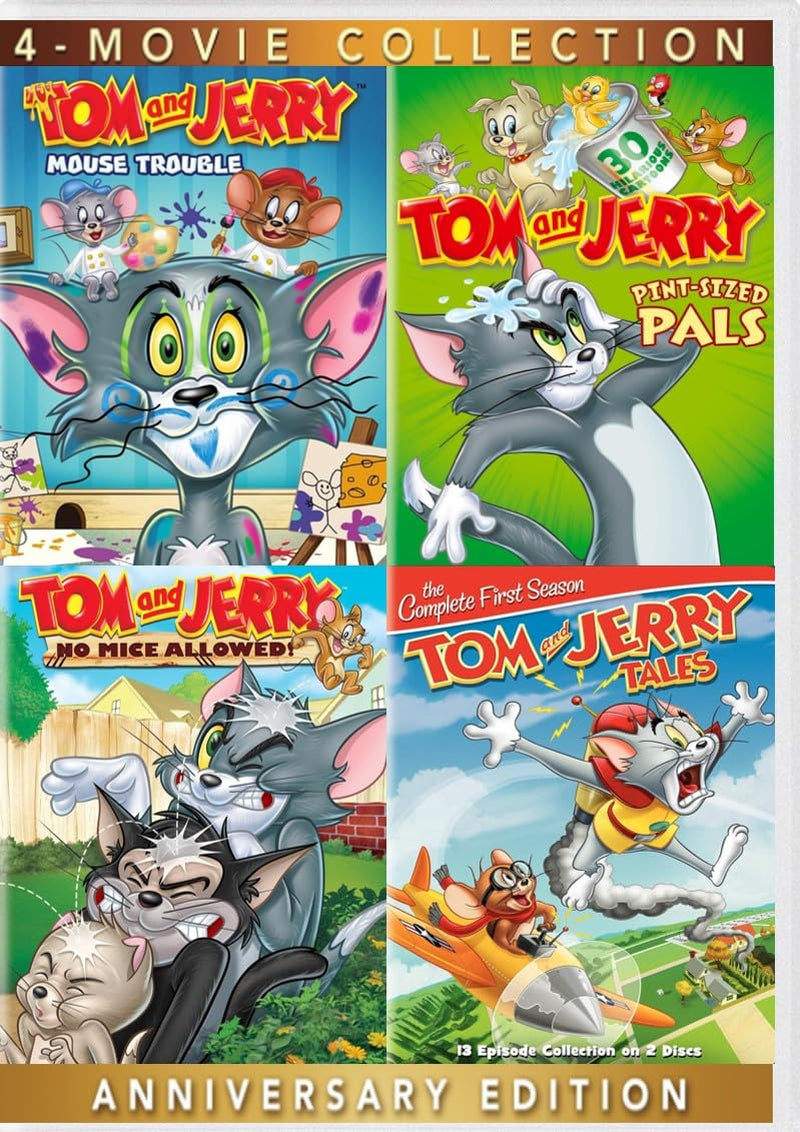 Tom & Jerry 4-Film Collection: Mouse Trouble / Pint-Sized Pals / No Mice Allowed! / Tom and Jerry Tales: Season 1 [DVD, 4-Pack] Region 1, Over 7-Hrs