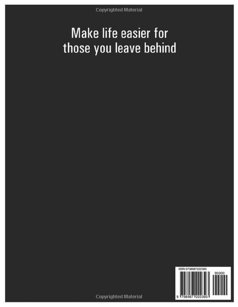 I'm Dead Now What Book | End of Life Planner: A Simple Practical Guide for those you leave behind | My Final Wishes When I'm Gone - 8.5" x 11" 100+ Pages