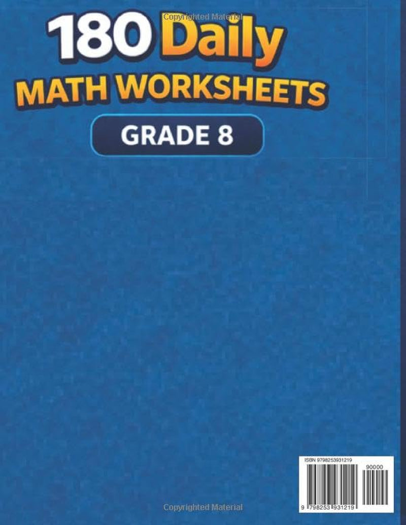 180 Daily Math Worksheets: Grade 8