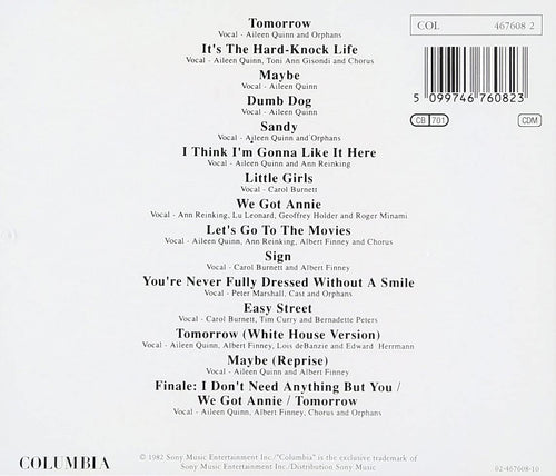 Annie Soundtrack U.S. edition - 15 Tracks featuring Aileen Quinn + Carol Burnett + Albert Finney + Tim Curry + Bernadette Peters