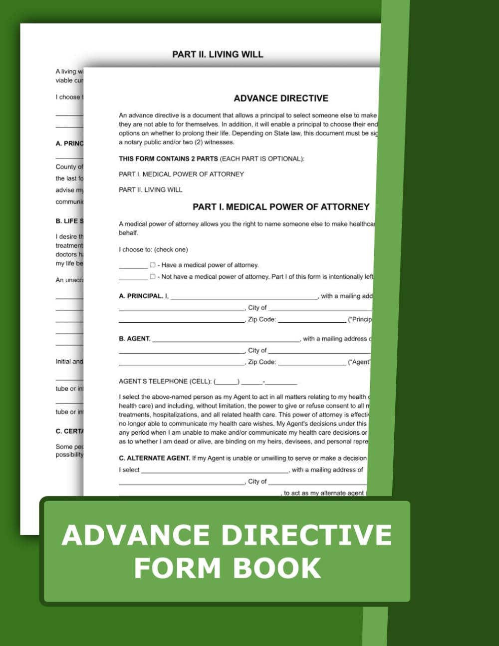 Advance Directive Form Book: 40 Ready-to-Use HIPAA Forms for Medical Decisions | 8.5 x 11 inches.