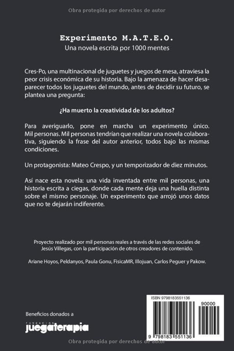 Experimento M.A.T.E.O.: Una novela escrita por 1000 mentes (Spanish Edition)