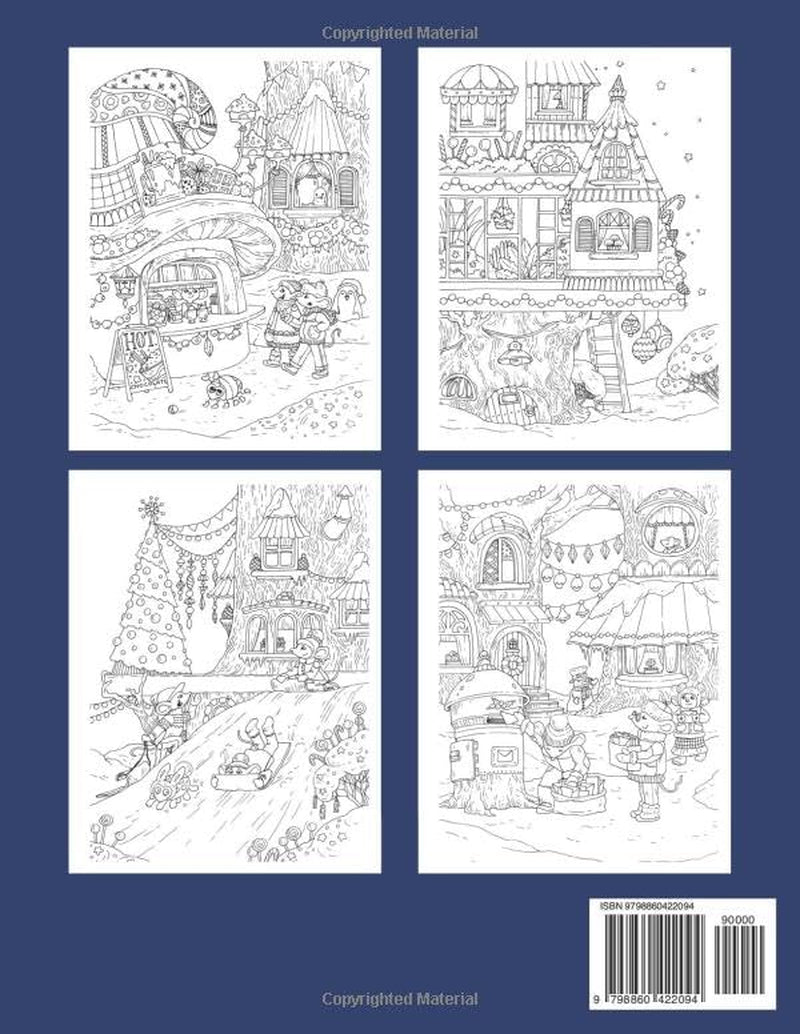 Nice Little Town Christmas 4: Adult Coloring Book (Stress Relieving Designes, Art therapy)