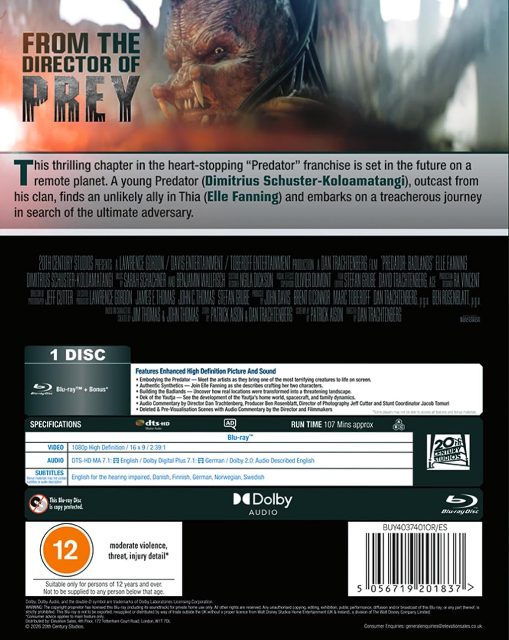 Predator Badlands [Region Free]