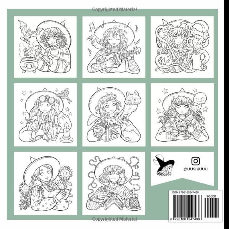 Witches & Familiars: Witch Coloring Book for Adults