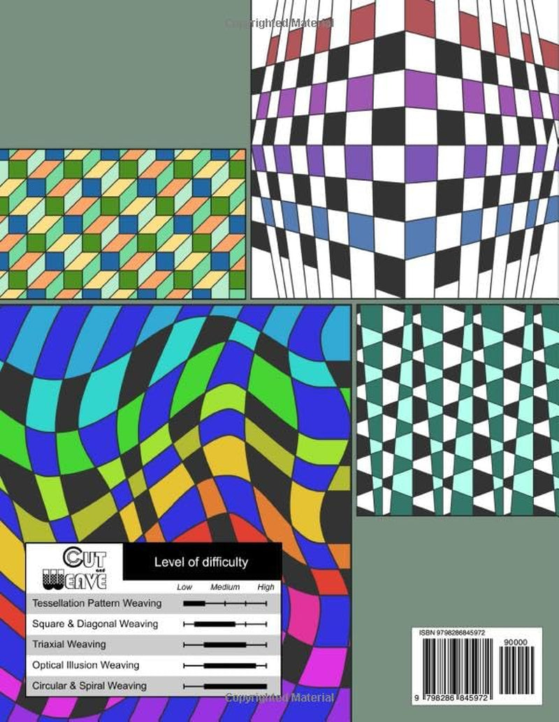 Cut and Weave – Optical Illusion Weaving: Creative papercraft activity book with colorful templates to create op art or 3D effects through paper weaving