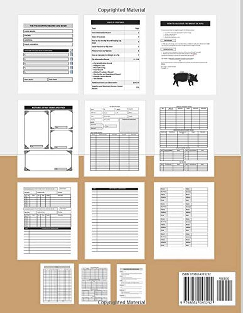 Pig Record Keeping Log Book: Designed for Pig Farmers to Track Vital Swine Info Breeding Health Feeding Workers and Observations Boar Sow. Homestead Management Record Keeping