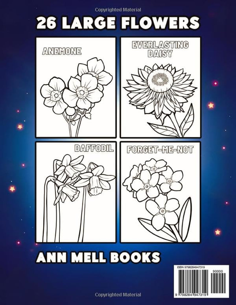 Garden Flowers: Large Print Flowers from A-Z Coloring Book