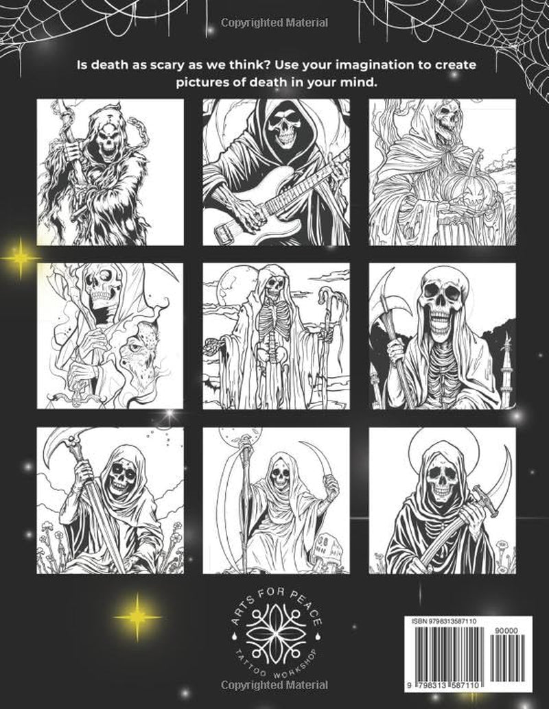 Grim Reaper’s Realm: A Haunting Coloring Book for Adults