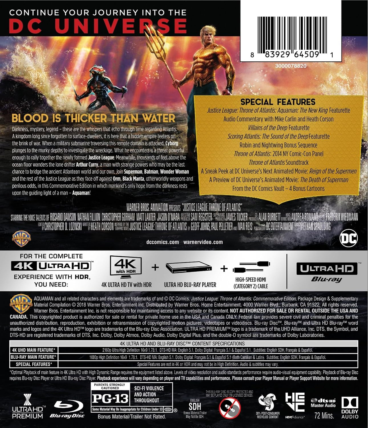 DCU Justice League: Throne of Atlantis Commemorative Edition (4K Ultra UHD)