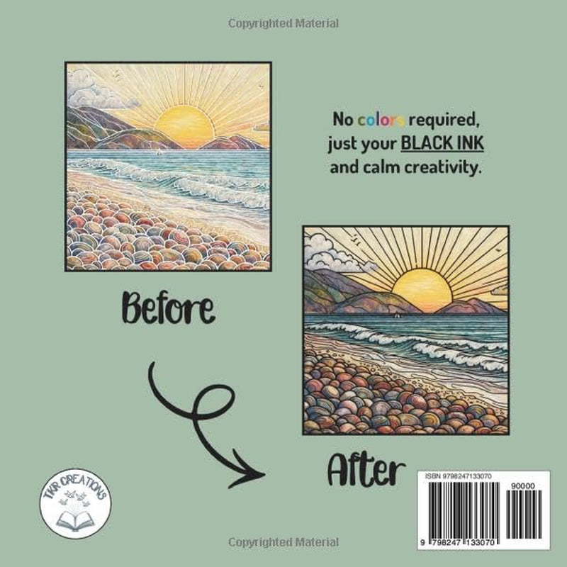 Ink Tracing Book For Adults - Nature Escape Edition: No Color Pens Needed, Just Your Black Ink! A Fun, Creative, and Relaxing Activity For Teen & Adults. (Teen & Adult Coloring Books)