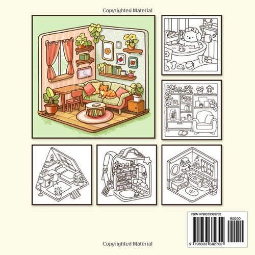 Hygge Corner: Coloring Book for Adults and Teens Featuring Cozy Corners and Pocket Spaces, Simple and Cute Animals Drawings for Relaxation and Stress Relief (Bold & Easy Coloring)