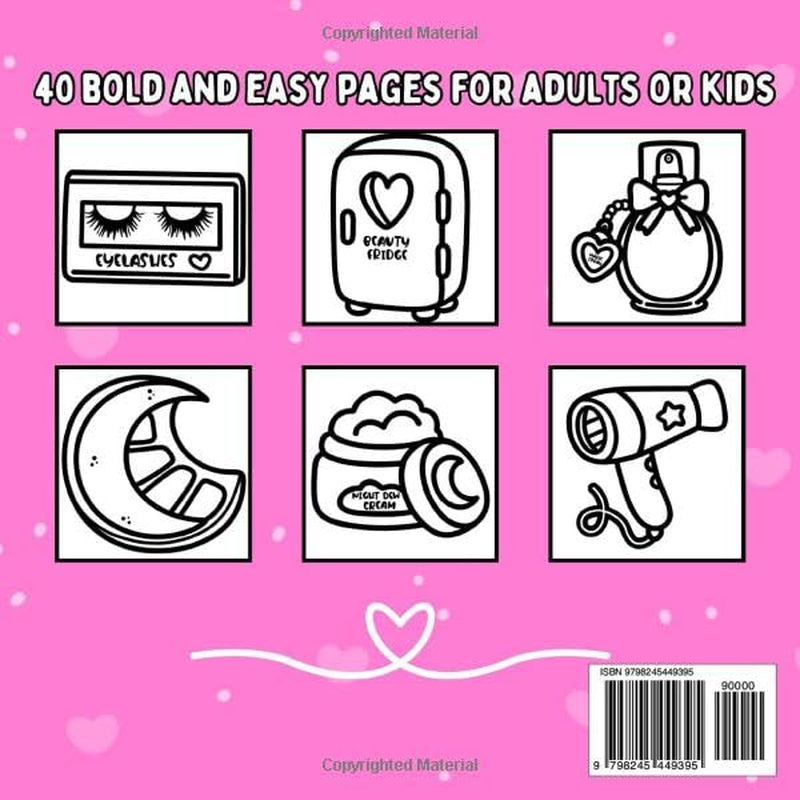 Y2K Cosmetics: Self Care Inspired Bold and Easy Coloring Book for Adults or Kids