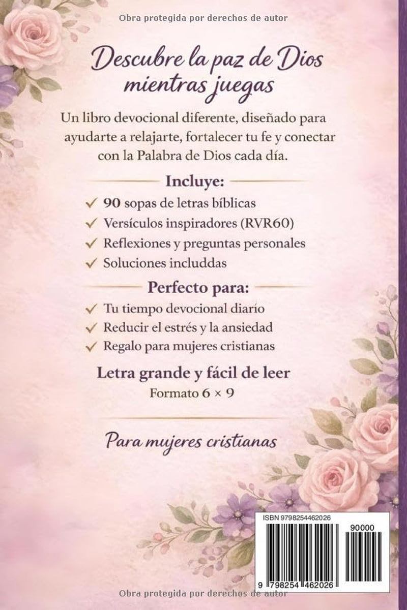 Sopa de Letras Bíblicas para Mujeres: 90 Sopas Devocionales con Versículos, Reflexiones y Preguntas | Letra Grande | Libro Cristiano de Actividades ... (Palabras de la Biblia) (Spanish Edition)