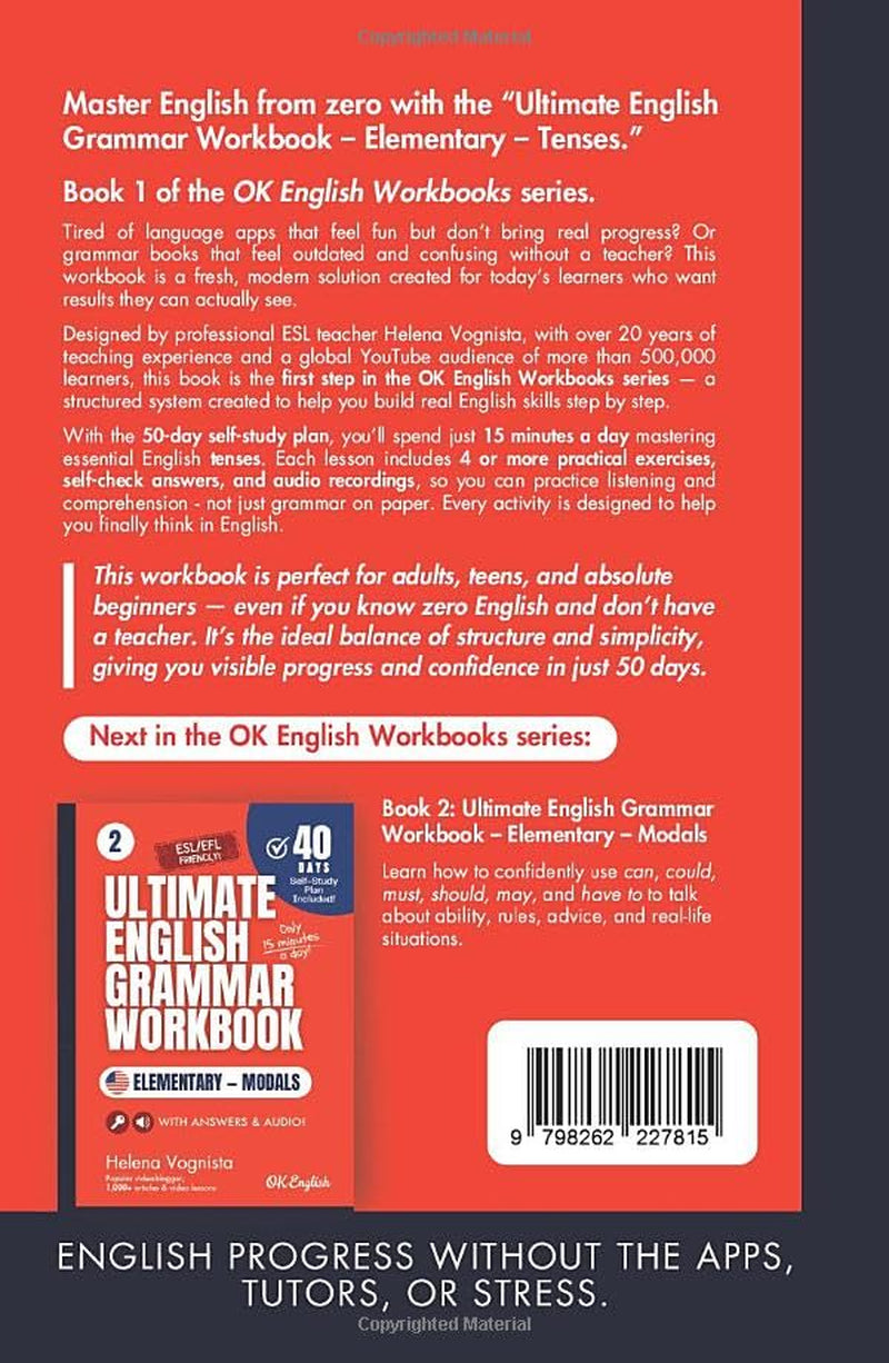 OK English grammar workbook for adults: Basic English Grammar Made Simple – ESL Workbook for Adults Learning English as a Second Language