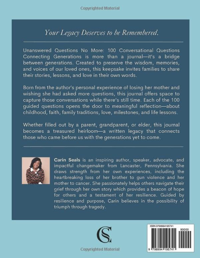 Unanswered Questions No More Journal: 100 Conversational Questions Connecting Generations