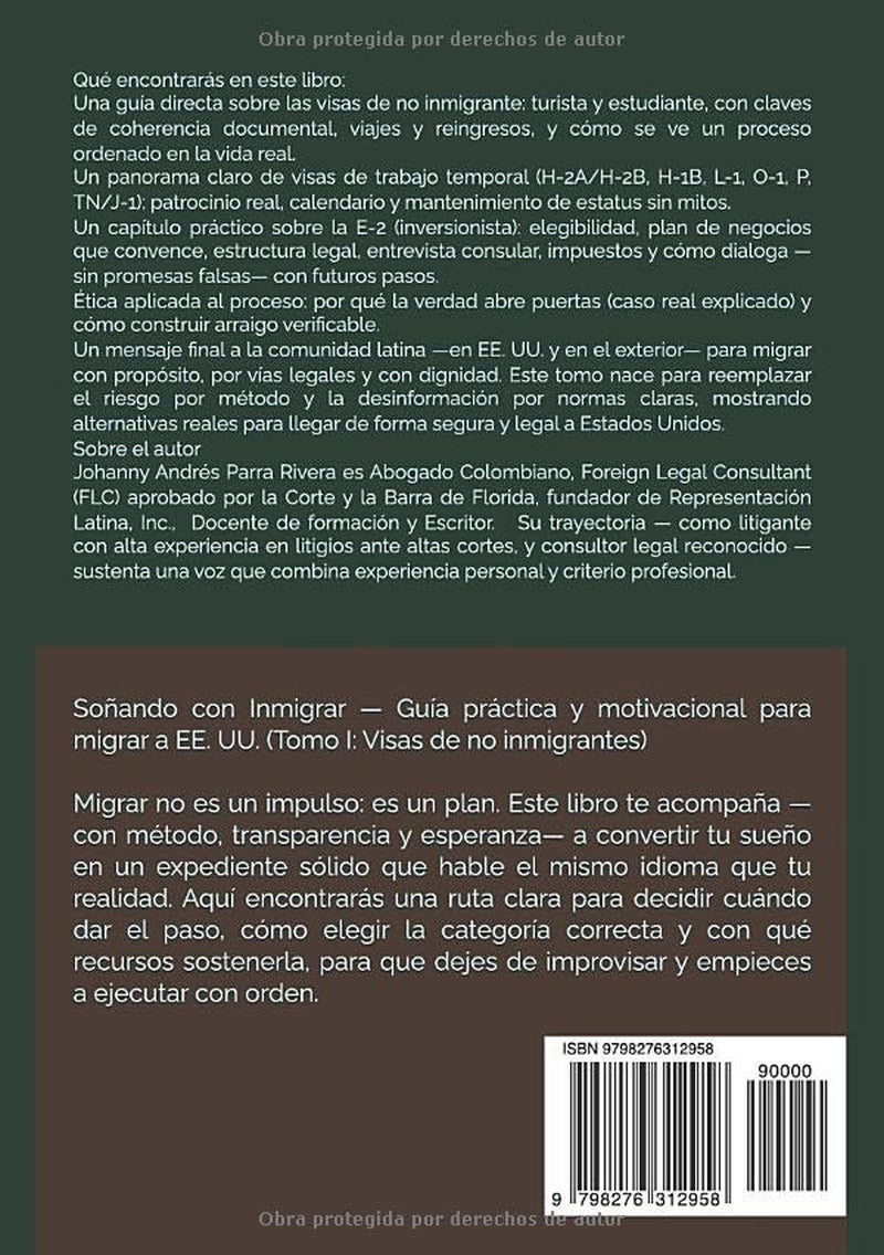 Soñando Con Inmigrar: tomo I (Spanish Edition)