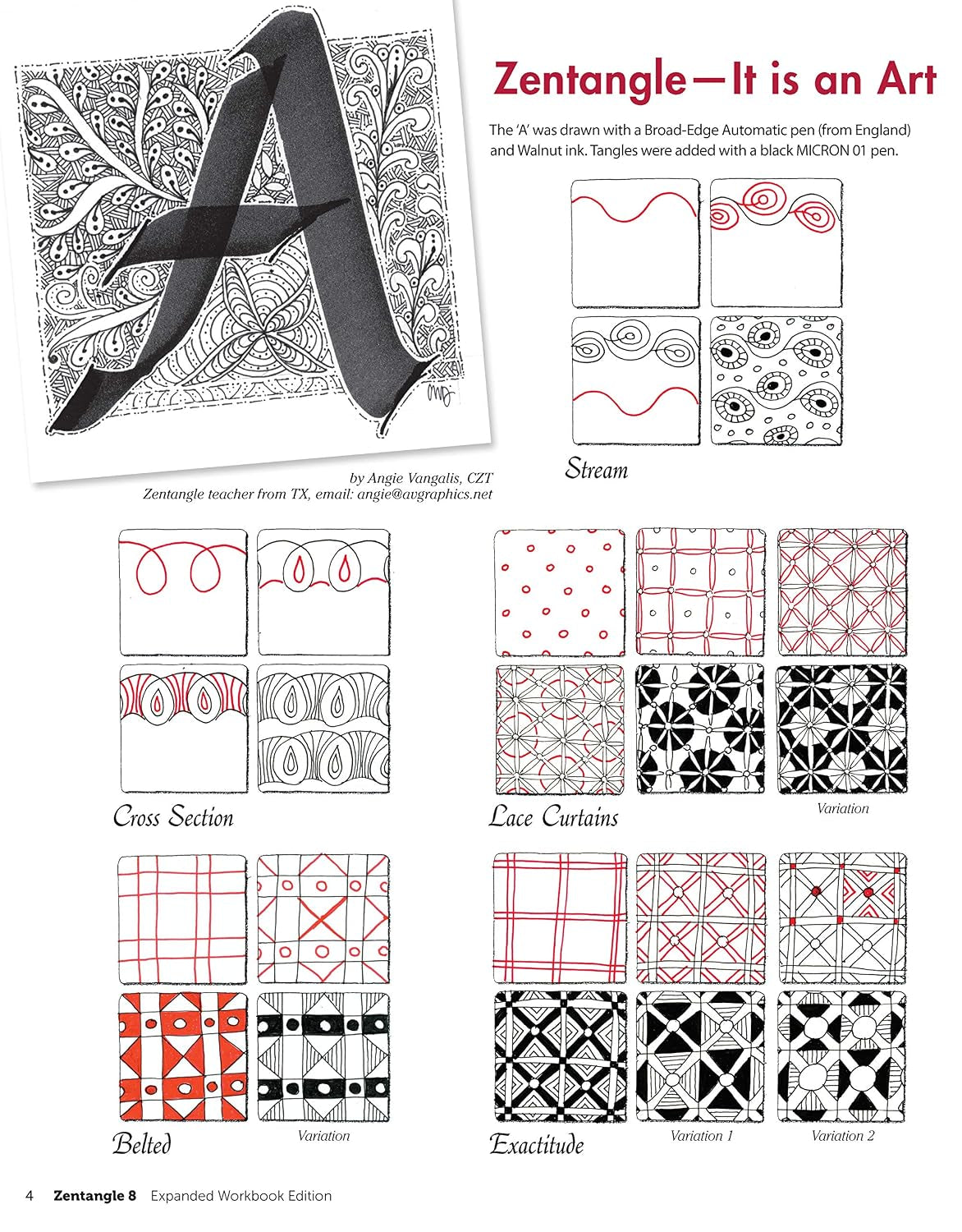 Zentangle 8, Expanded Workbook Edition: Monograms, Alphabets, and 40 All-New Tangles (Design Originals) How to Embellish Letters, Monograms, Cards, Stationery, Gifts, and More with Beautiful Designs