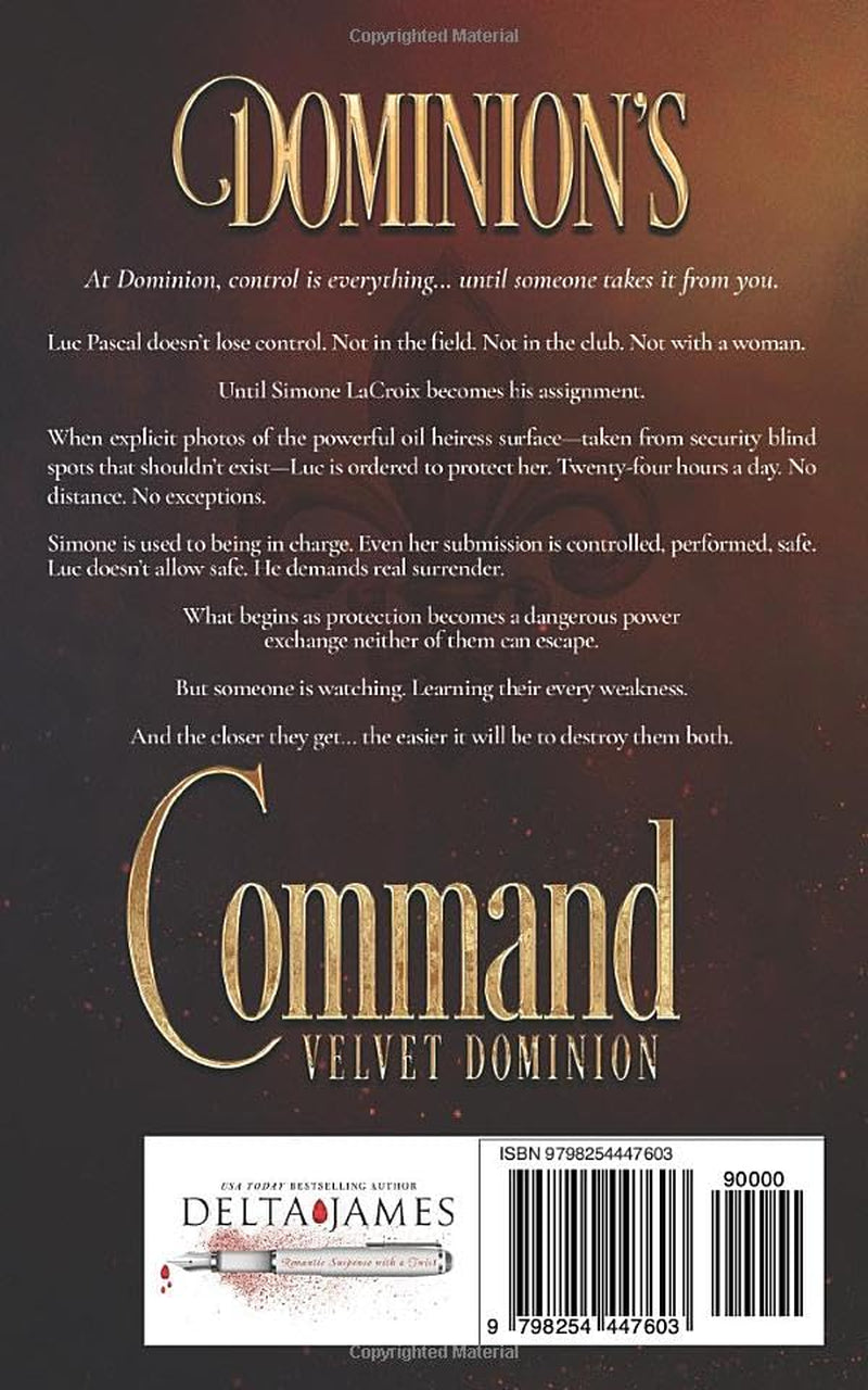 Dominion's Command: A Dark Protector Romantic Suspense (Velvet Dominion)