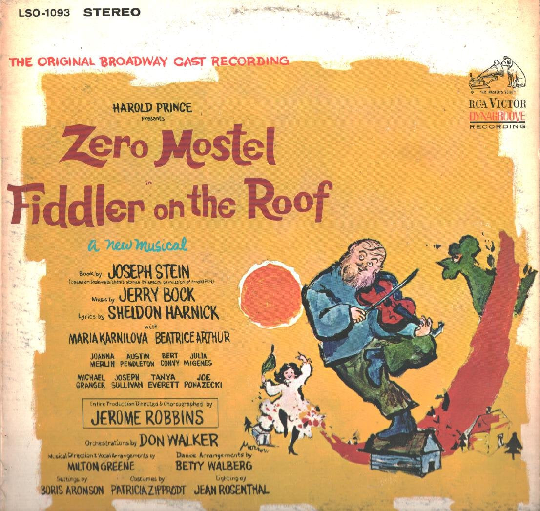 Fiddler on the Roof; Original Broadway Cast Recording Zero Mostel; Maria Karnilova and Beatrice Arthur