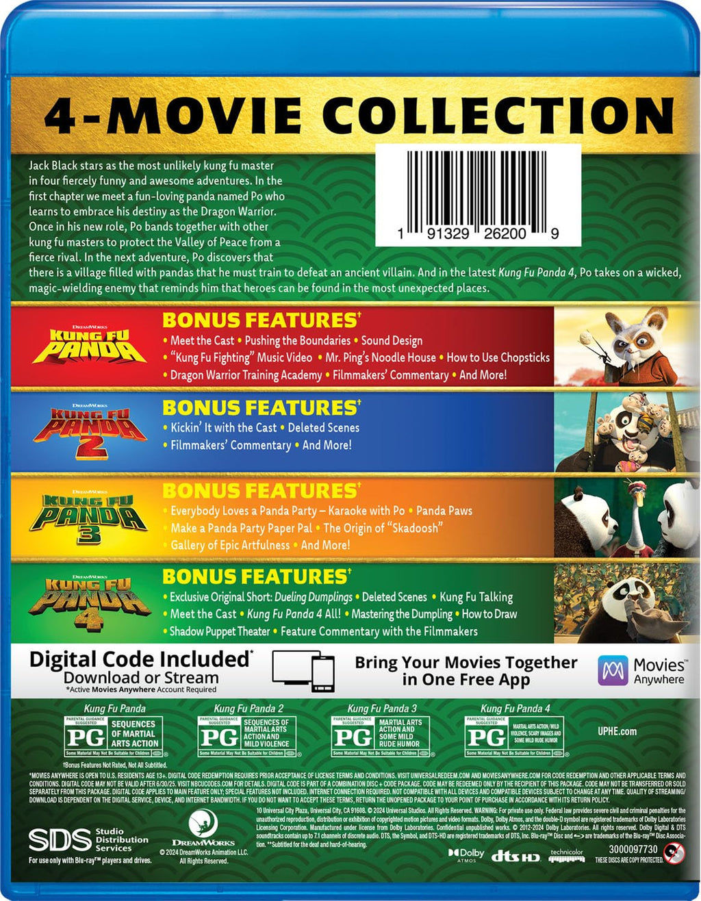 Kung Fu Panda: 4-Movie Collection - Blu-ray + Digital