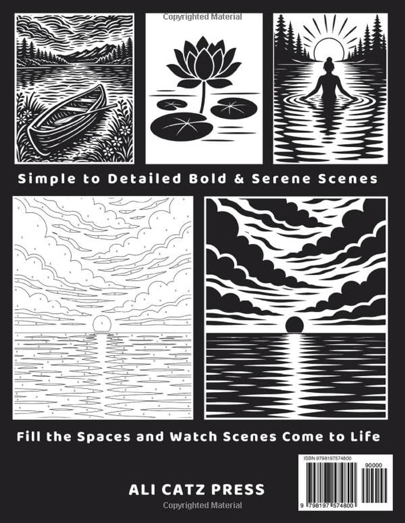 Monochrome Serene Escapes Coloring Book: Peaceful One-Color Scenes for Adults and Teens: Nature, Cozy Spaces, Tropical Views, and Calm Escapes