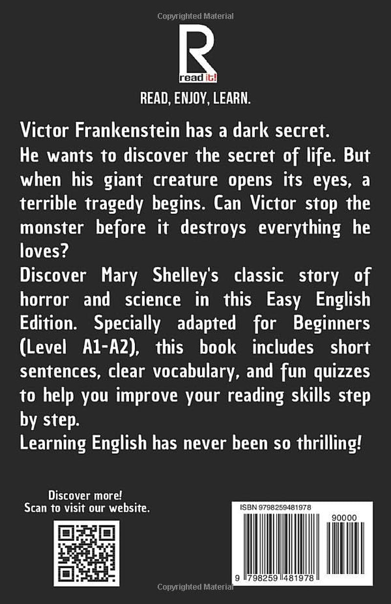 Frankenstein. Easy English Edition for Beginners A1-A2: Learn English through Classic Stories – Graded Reader Level A1-A2