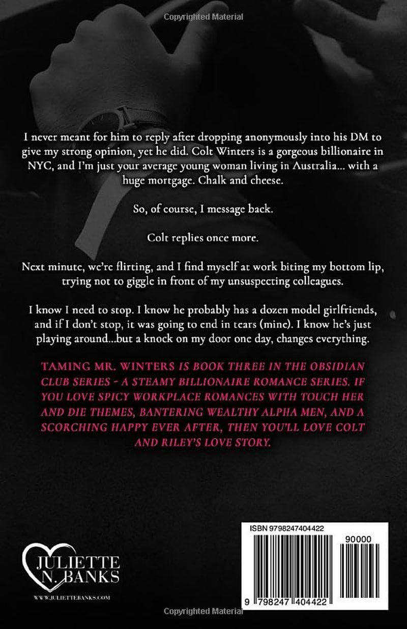 Taming Mr Winters: Spicy Billionaire Romance (The Obsidian Series)