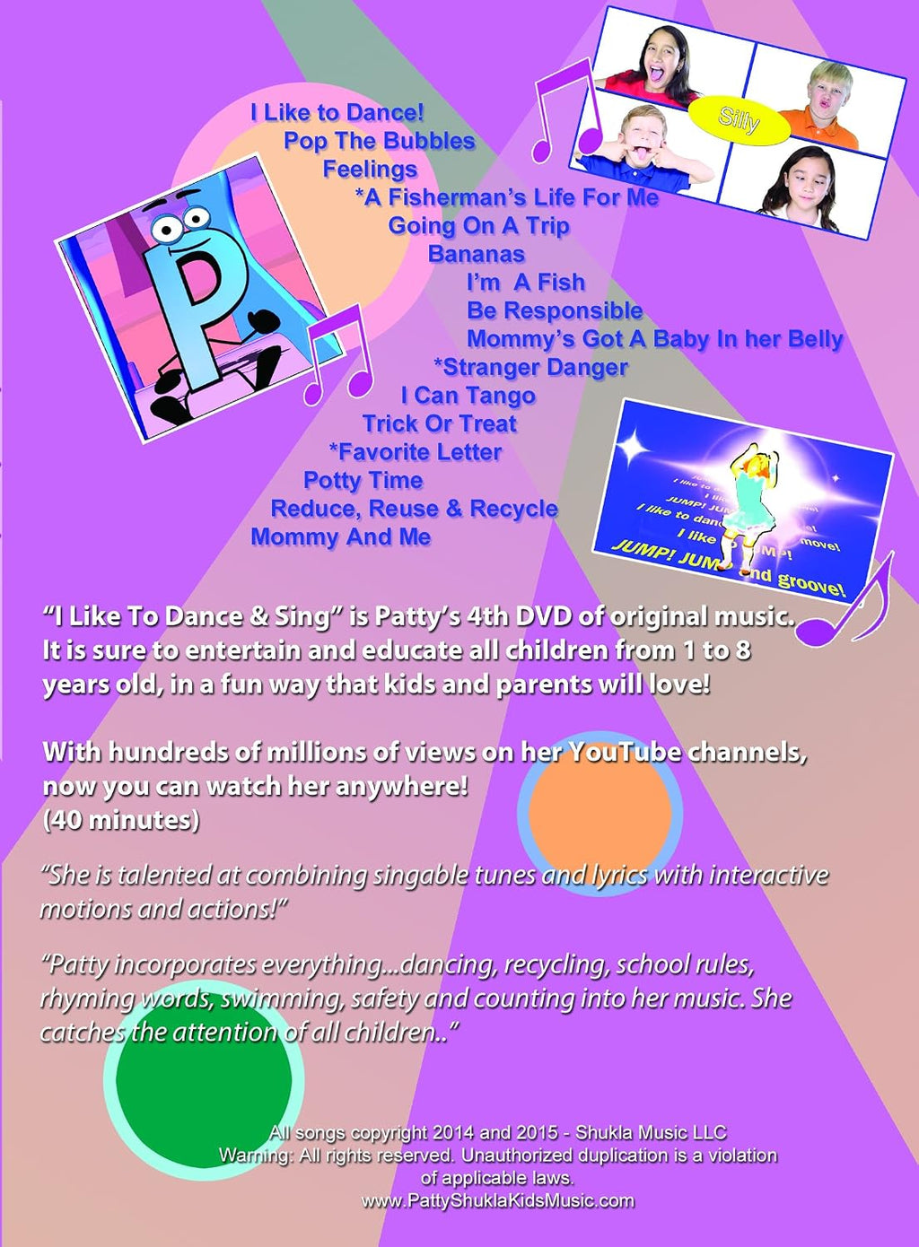 I Like to Dance and Sing with Miss Patty Kids Learning Songs for Toddlers DVD