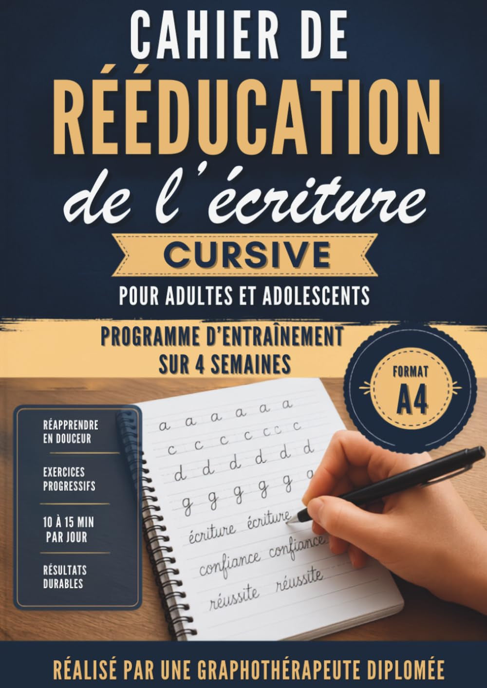 Cahier de rééducation de l'écriture: carnet d’écriture cursive pour adultes, adolescents et pré adolescents - pratique de l'écriture manuscrite- ... - entrainement à l’écriture (French Edition)