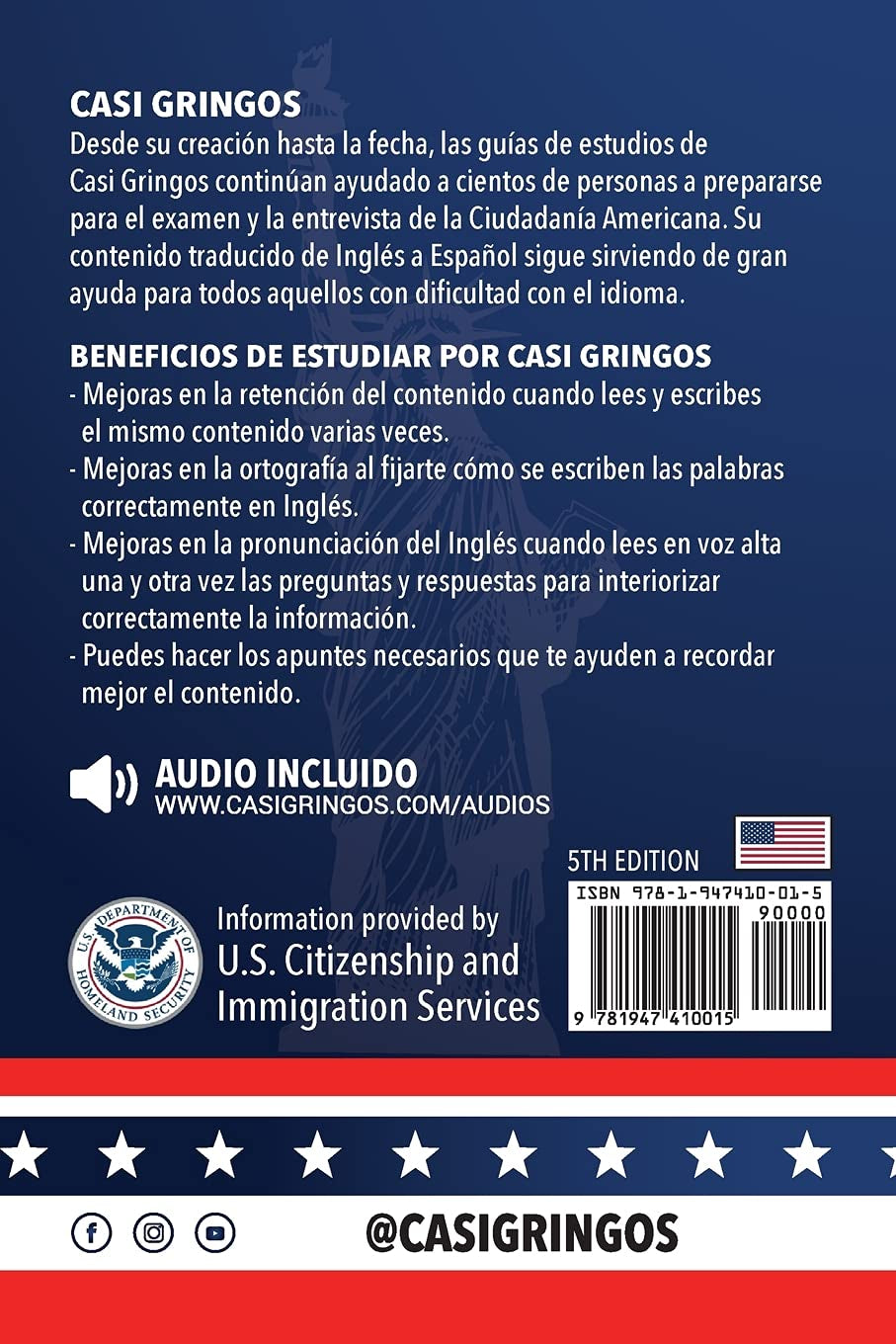 American Citizenship Study Guide - (Version 2008) by Casi Gringos.: English - Spanish (Spanish Edition)