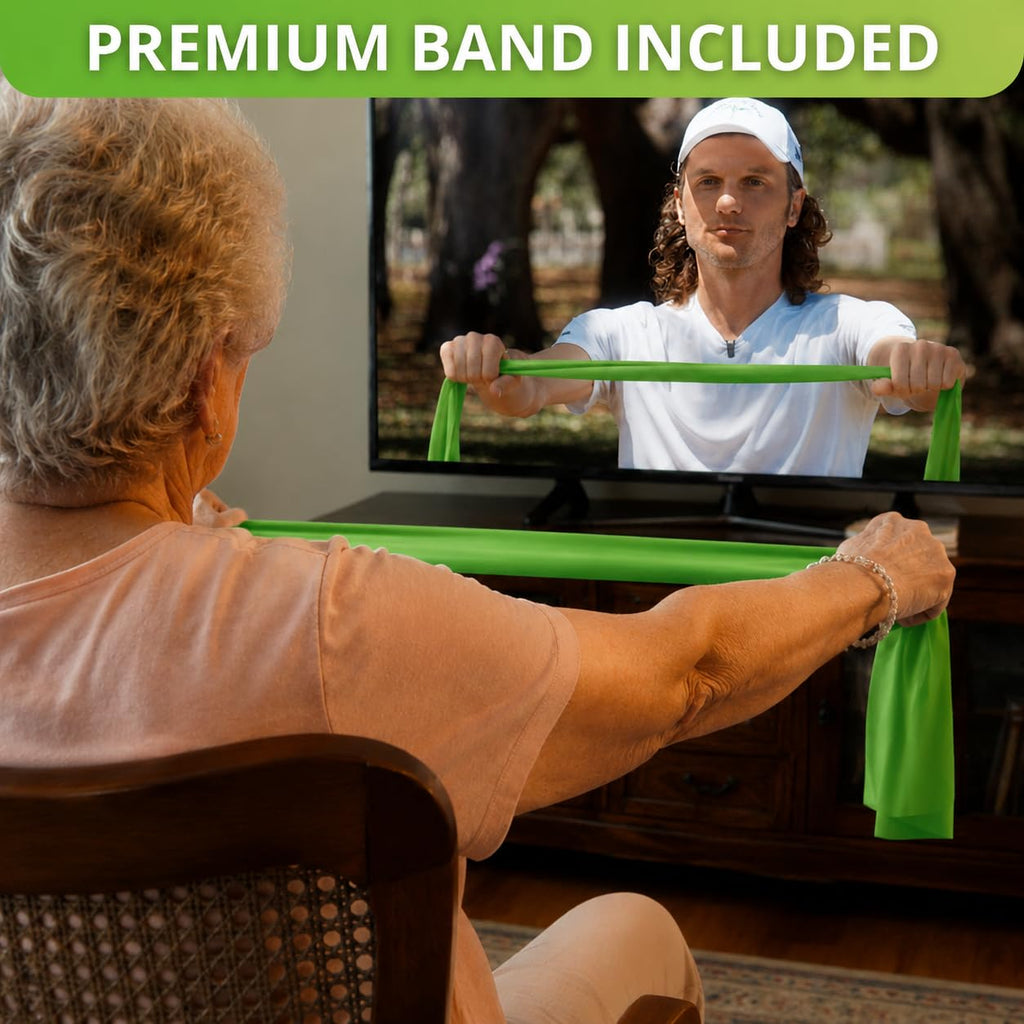Chair Workout DVD for Seniors 55+ with Resistance Band Included – Easy Low Impact Seated Exercise Program for Strength, Balance, Mobility & Daily Energy – Senior Fitness Home Workout Kit