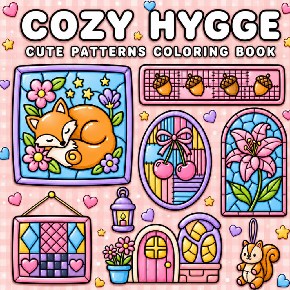 Cozy Hygge Cute Patterns Coloring Book: 50 Adorable Hygge-Inspired Coloring Pages Featuring Cute Animals, Flowers, Sweet Treats, Cozy Decor, and ... and Teens (G&G Bold & Easy Coloring Books)