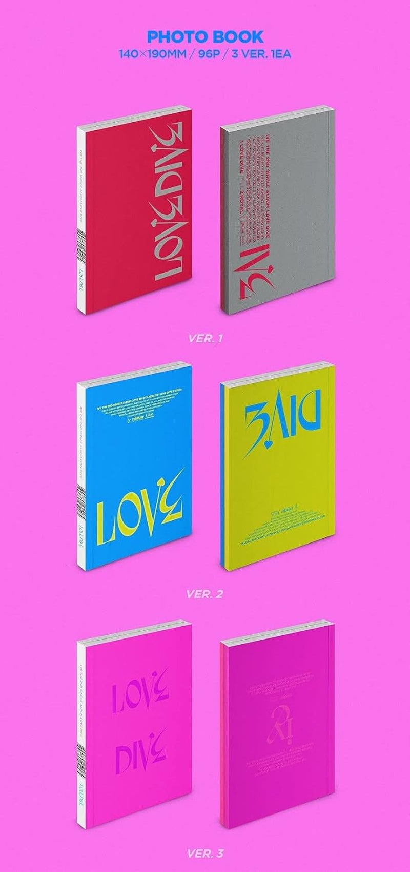 Love Dive Random Cover incl. 96pg Photobook, Photocard + Heart Hologram Card