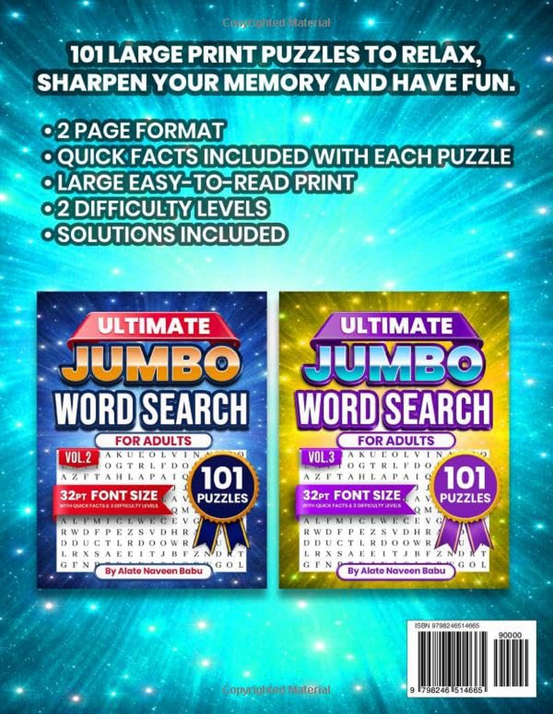 Ultimate Jumbo Word Search for Adults: 101 Large Print Puzzles to Relax, Sharpen Memory & Have Fun Big Easy-to-Read Brain Games for Seniors & Puzzle ... Brain Games – Large Print Word Search Series)