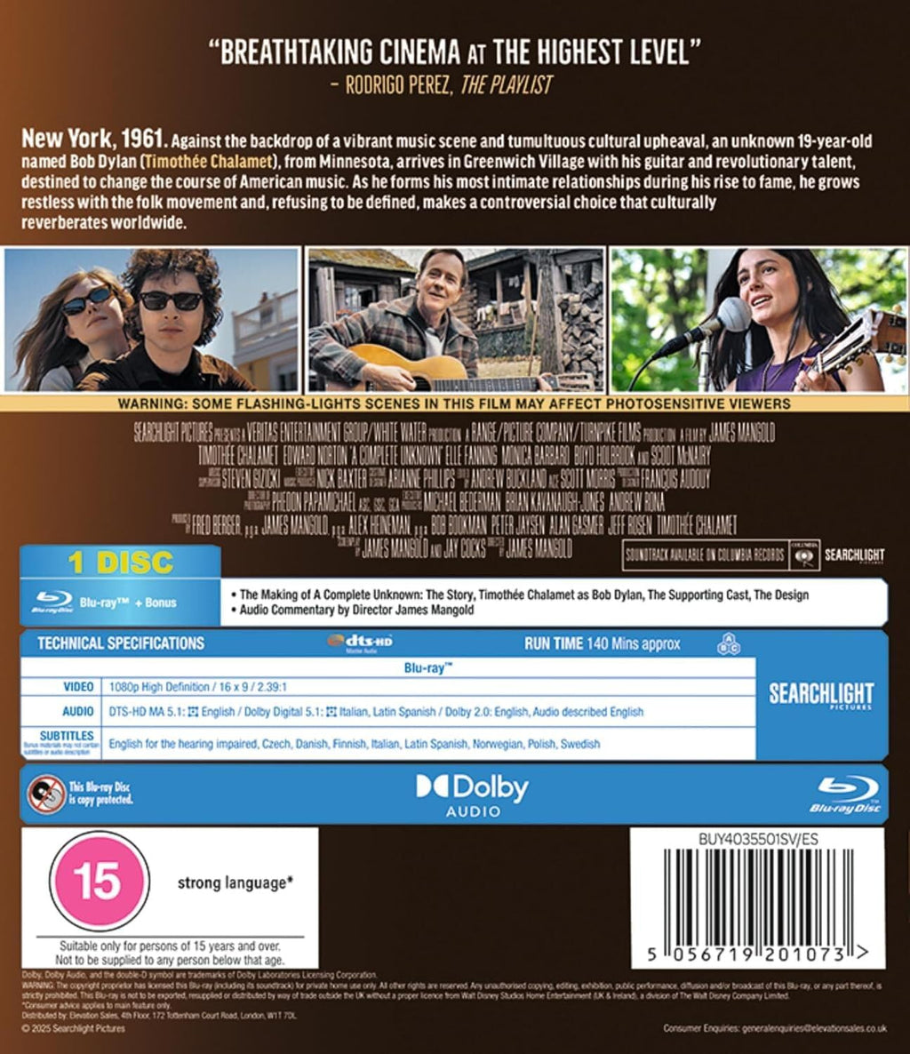 A Complete Unknown (Bonus Features Included) [Blu-ray] [Region Free]