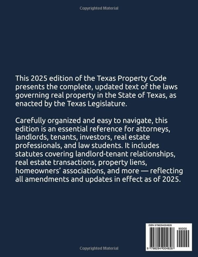 Texas Property Code: 2025