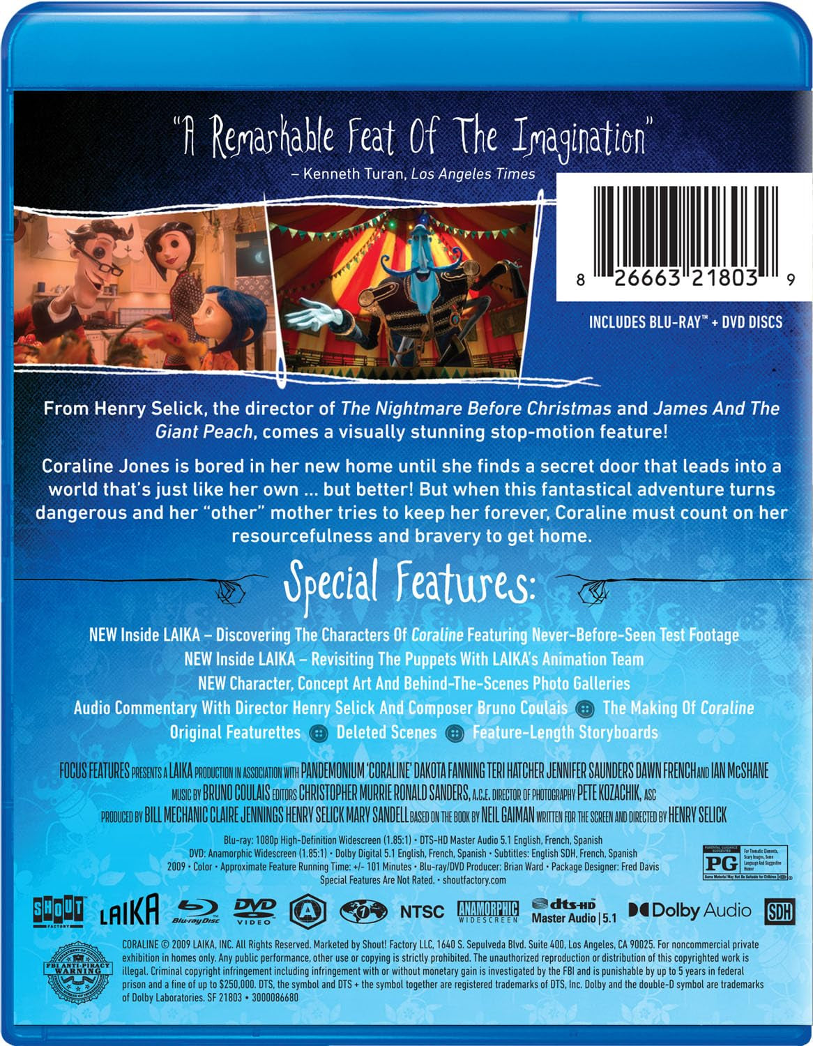 Coraline -LAIKA Studios Edition [Blu-ray + DVD]