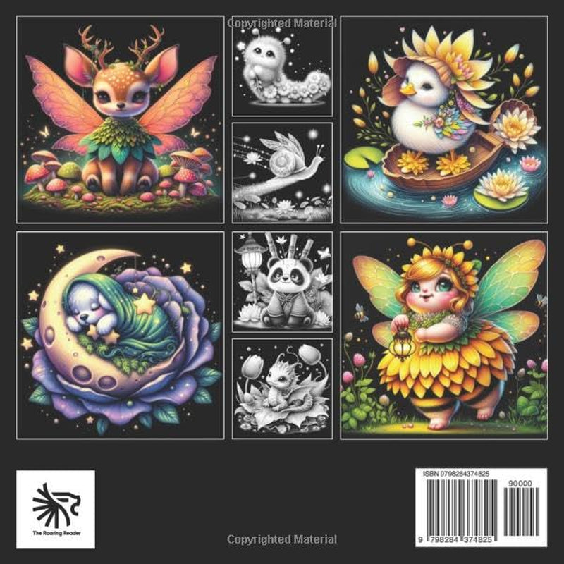 Adorable Fantasy Creatures Black Background Coloring Book for Adults and Teens: Whimsical Coloring Pages Featuring 50+ Unique Cute and Magical Fantasy ... (Magical Creatures and Fantasy Adventures)