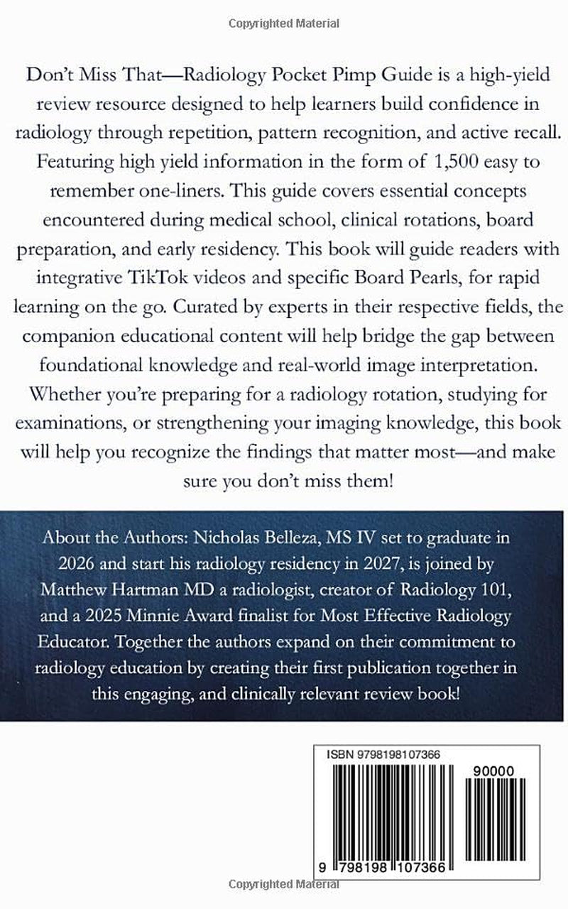 Don't Miss That: A Radiology Pocket Guide: 1500+ One-Liners To Remember