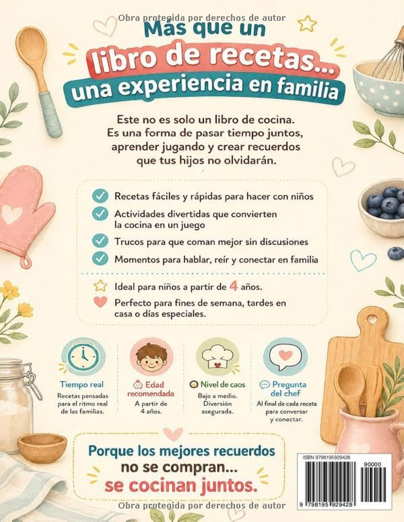 RECETAS DIVERTIDAS PARA NIÑOS Y FAMILIA: Regalo Original para Día del Padre y Día de la Madre - Libro de Cocina Fácil para Disfrutar en Familia, ... y Crear Recuerdos Juntos (Spanish Edition)