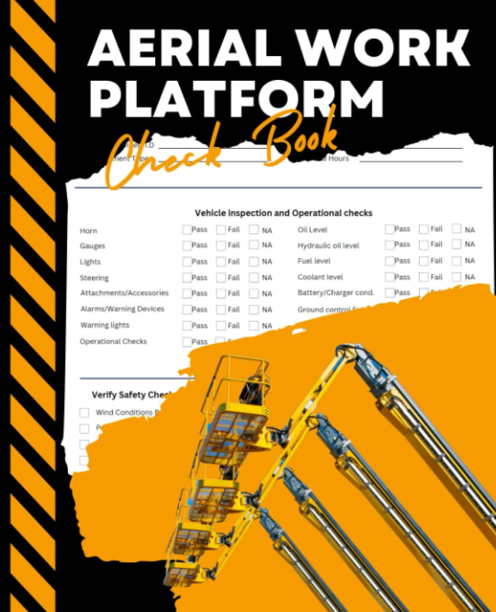 Aerial Work Platform Check Book | pre-use inspection logbook for MEWP, Scissor lifts, Genie Booms, and Cherry Pickers