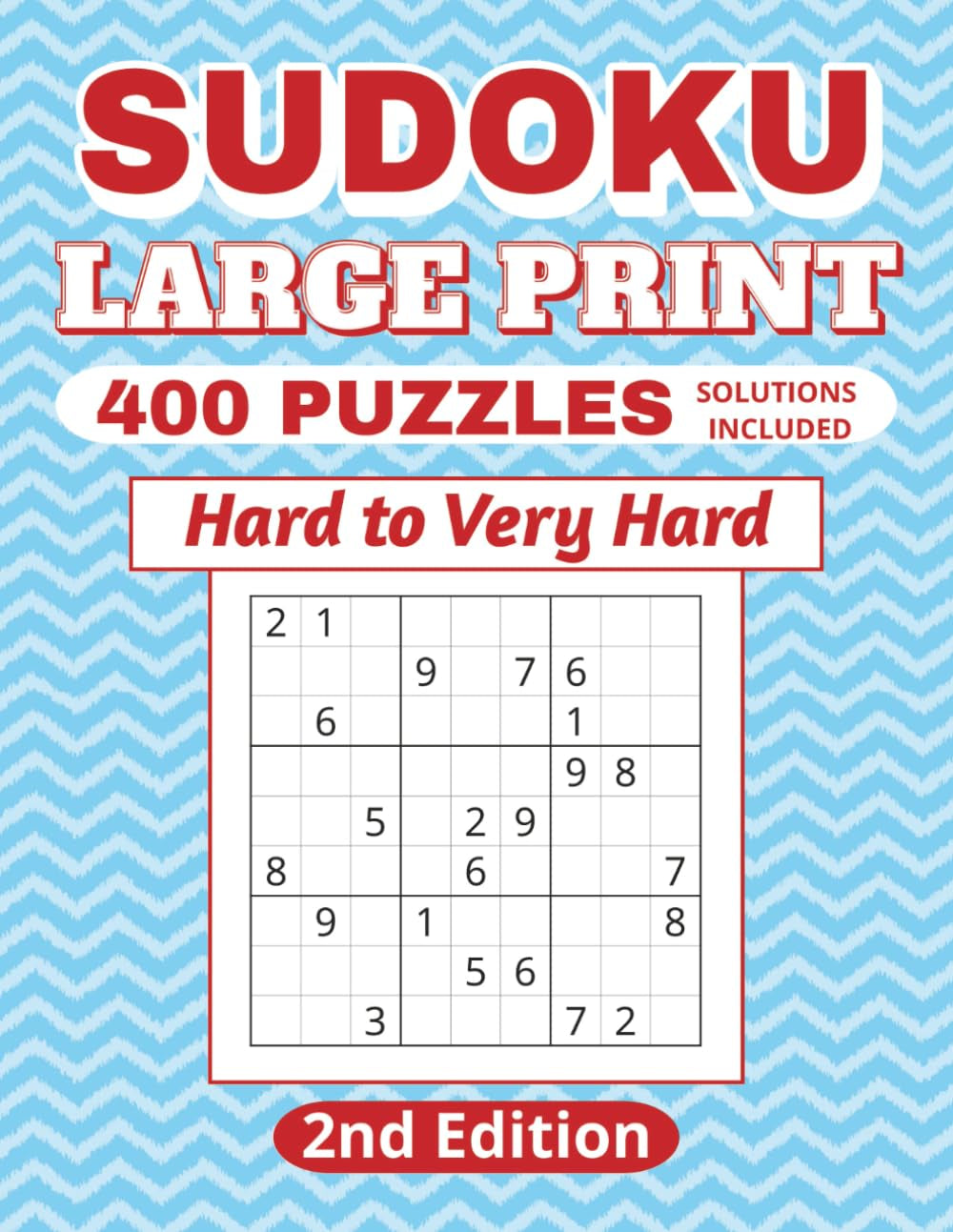 Sudoku Large Print 400 Puzzles, Solutions Included, Hard to Very Hard: Great Gift to Boost Focus, Relaxation & Cognition