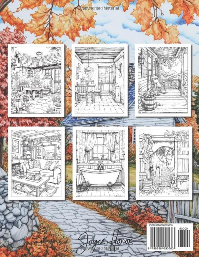 COUNTRY FARM SCENES: Adult Coloring Book whit Amazing Farmhouse Scenes, Relaxing Farm Life, Coloring Pages for Stress Relief, and Much (Stress Relief Coloring Book)
